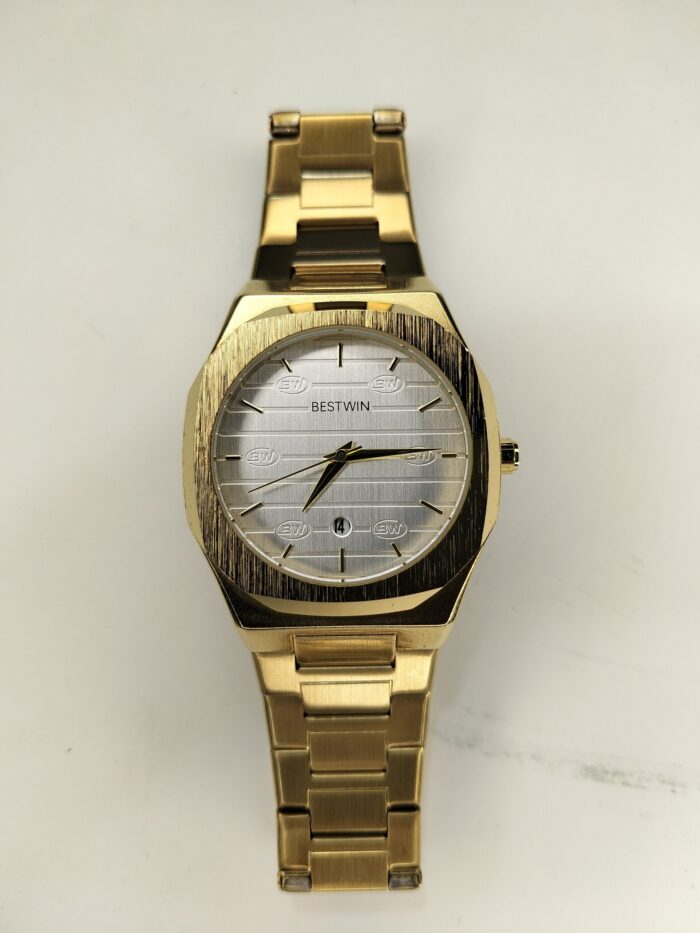 Gold White Dial Bestwin Watch