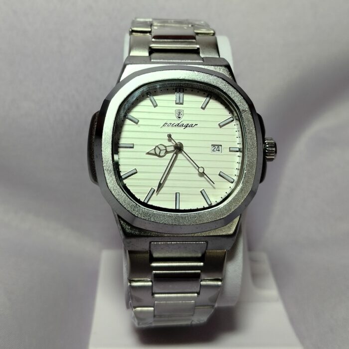 Poedagar 613 Business Quartz Luxury Stainless Steel Watch for Men – Silver white