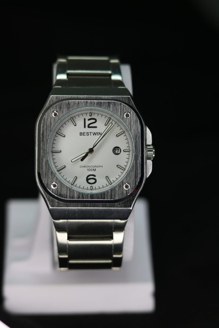 Silver White Dial Bestwin Watch